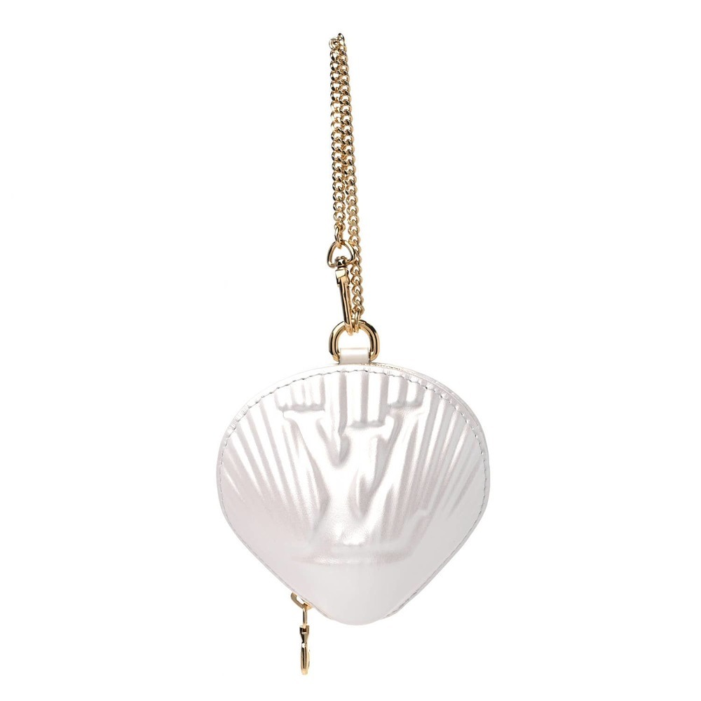 Louis Vuitton Shell Coin Purse Bag By The Pool Iridescent White/Gold LV Clutch